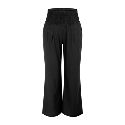 Olivenorma Damen-Loungehose in Unifarbe mit weitem Bein, hoher Taille und lockerer Passform, mit Taschen - image 15