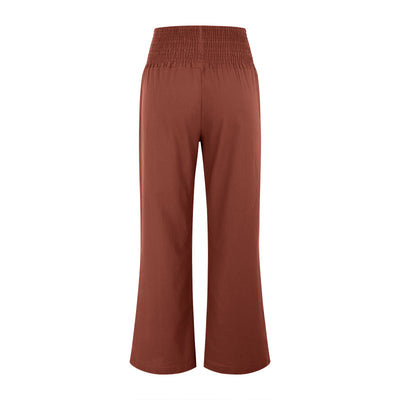 Olivenorma Damen-Loungehose in Unifarbe mit weitem Bein, hoher Taille und lockerer Passform, mit Taschen - image 21