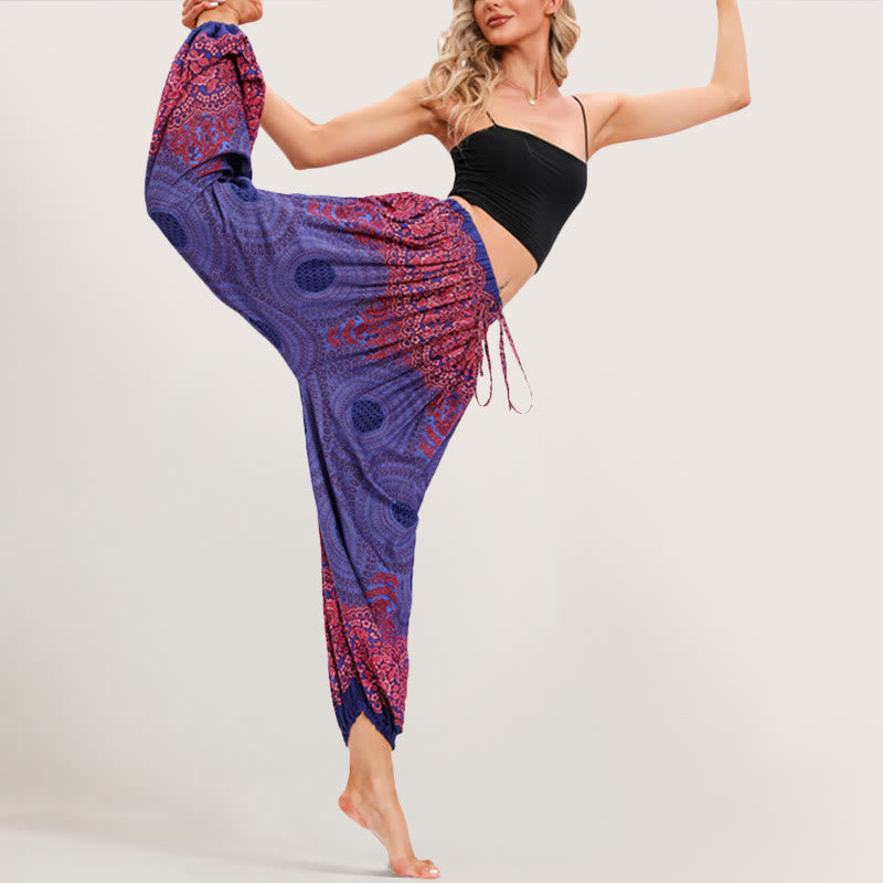 Olivenorma Vibrant Boho Mandala Damen Haremshose mit elastischer Taille