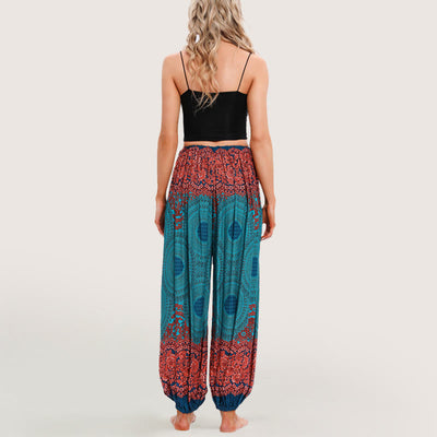 Olivenorma Vibrant Boho Mandala Damen Haremshose mit elastischer Taille