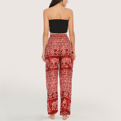 Olivenorma Elefanten-Yogahose aus Viskose, Haremshose für Damen mit elastischer Taille