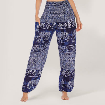 Olivenorma Elefanten-Yogahose aus Viskose, Haremshose für Damen mit elastischer Taille