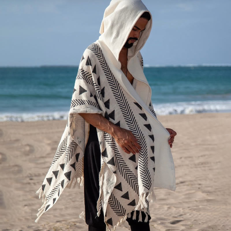 Olivenorma Herren-Strickjacke mit offener Vorderseite und Kapuze - image 5
