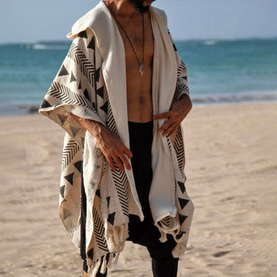 Olivenorma Herren-Strickjacke mit offener Vorderseite und Kapuze - image 2