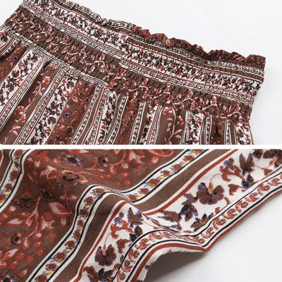 Olivenorma Boho-Haremshose aus Viskose mit Streifen