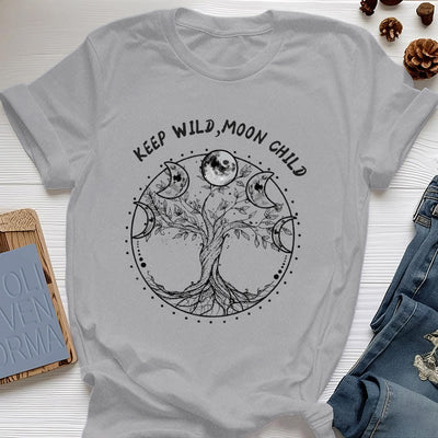 Olivenorma "KEEP WILD, MOON CHILD" Baum des Lebens Mondphase T-Shirts - Grau - 2XL - image 8