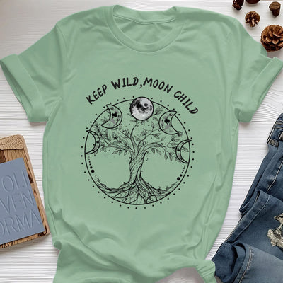 Olivenorma "KEEP WILD, MOON CHILD" Baum des Lebens Mondphase T-Shirts - Hellgrün - 2XL - image 18