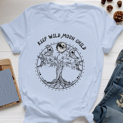 Olivenorma "KEEP WILD, MOON CHILD" Baum des Lebens Mondphase T-Shirts - Blau - 2XL - image 12