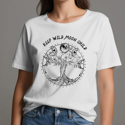 Olivenorma "KEEP WILD, MOON CHILD" Baum des Lebens Mondphase T-Shirts - image 2