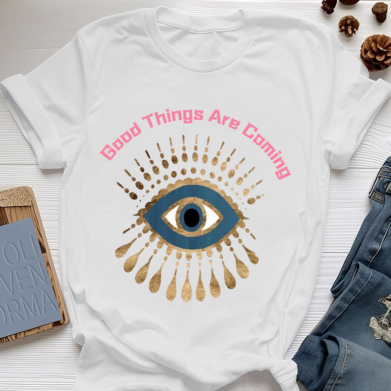 Olivenorma T-Shirt mit Aufschrift „Good Things Are Coming“ - Weiß - 2XL - image 6