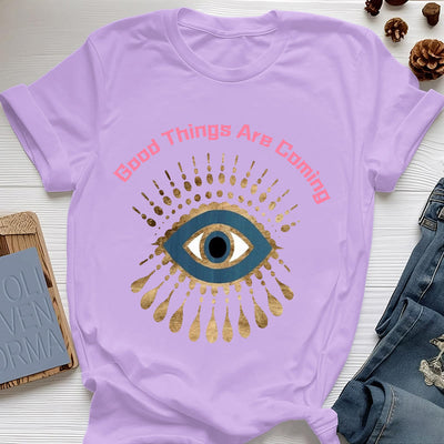 Olivenorma T-Shirt mit Aufschrift „Good Things Are Coming“ - Lila - 2XL - image 16