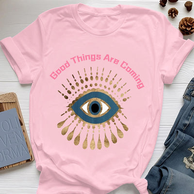 Olivenorma T-Shirt mit Aufschrift „Good Things Are Coming“ - Rosa - 2XL - image 1