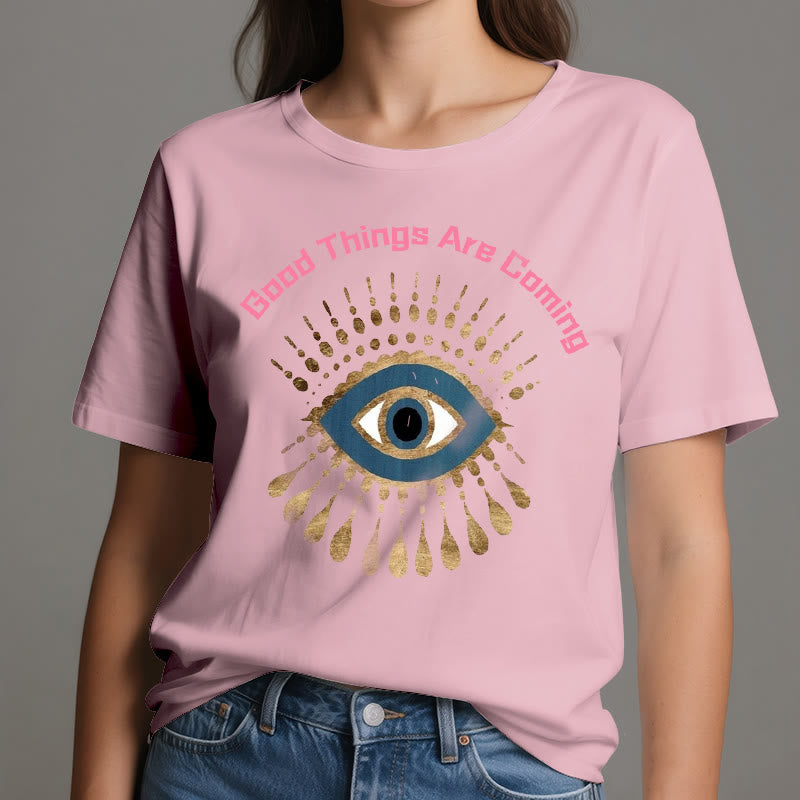 Olivenorma T-Shirt mit Aufschrift „Good Things Are Coming“ - image 2