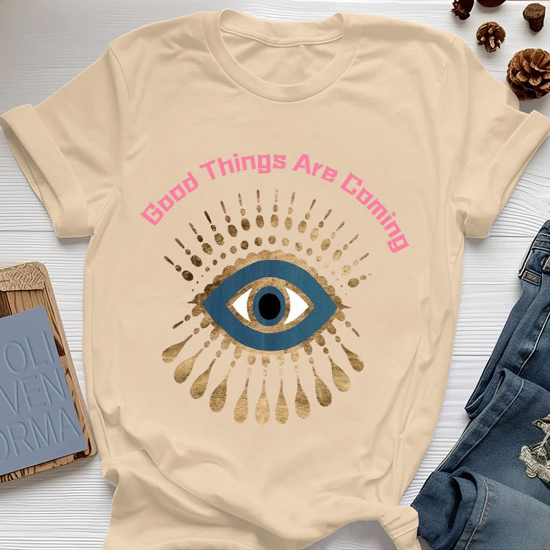 Olivenorma T-Shirt mit Aufschrift „Good Things Are Coming“ - Gelb - 2XL - image 12