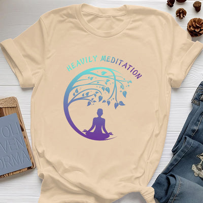 Olivenorma "HEAVILY MEDITATION" Baum des Lebens Yoga T-Shirt  - Gelb - 2XL - image 11