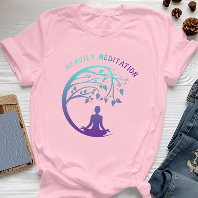 Olivenorma "HEAVILY MEDITATION" Baum des Lebens Yoga T-Shirt  - Rosa - 2XL - image 15