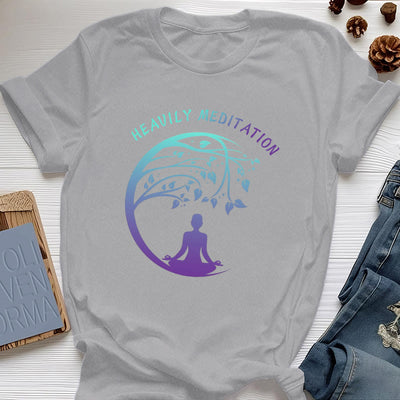 Olivenorma "HEAVILY MEDITATION" Baum des Lebens Yoga T-Shirt  - Grau - 2XL - image 9