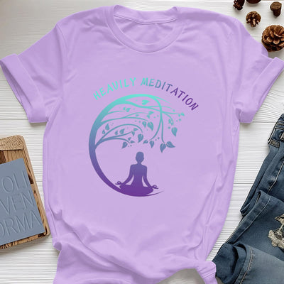 Olivenorma "HEAVILY MEDITATION" Baum des Lebens Yoga T-Shirt  - Lila - 2XL - image 17