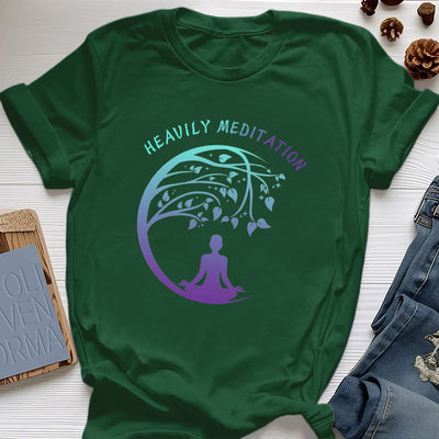 Olivenorma "HEAVILY MEDITATION" Baum des Lebens Yoga T-Shirt  - Dunkelgrün - 2XL - image 21