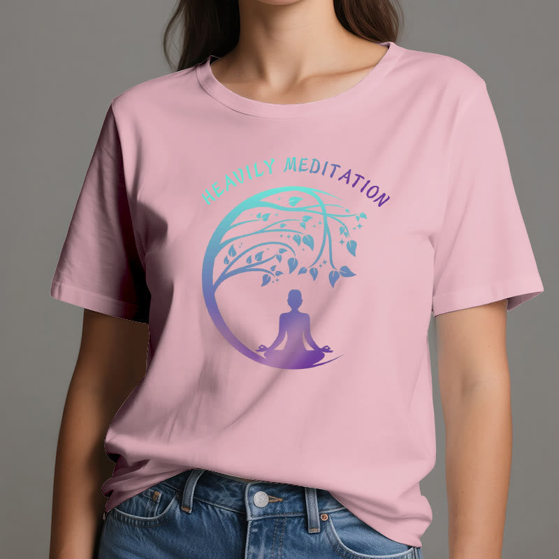 Olivenorma "HEAVILY MEDITATION" Baum des Lebens Yoga T-Shirt  - image 16