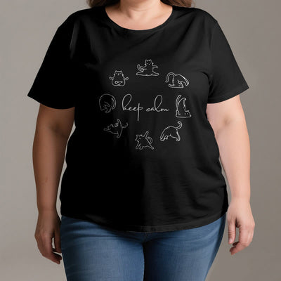 Olivenorma Süßes lustiges Katzen-Yoga-T-Shirt
