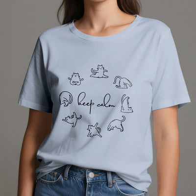 Olivenorma Süßes lustiges Katzen-Yoga-T-Shirt