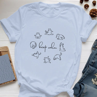 Olivenorma Süßes lustiges Katzen-Yoga-T-Shirt