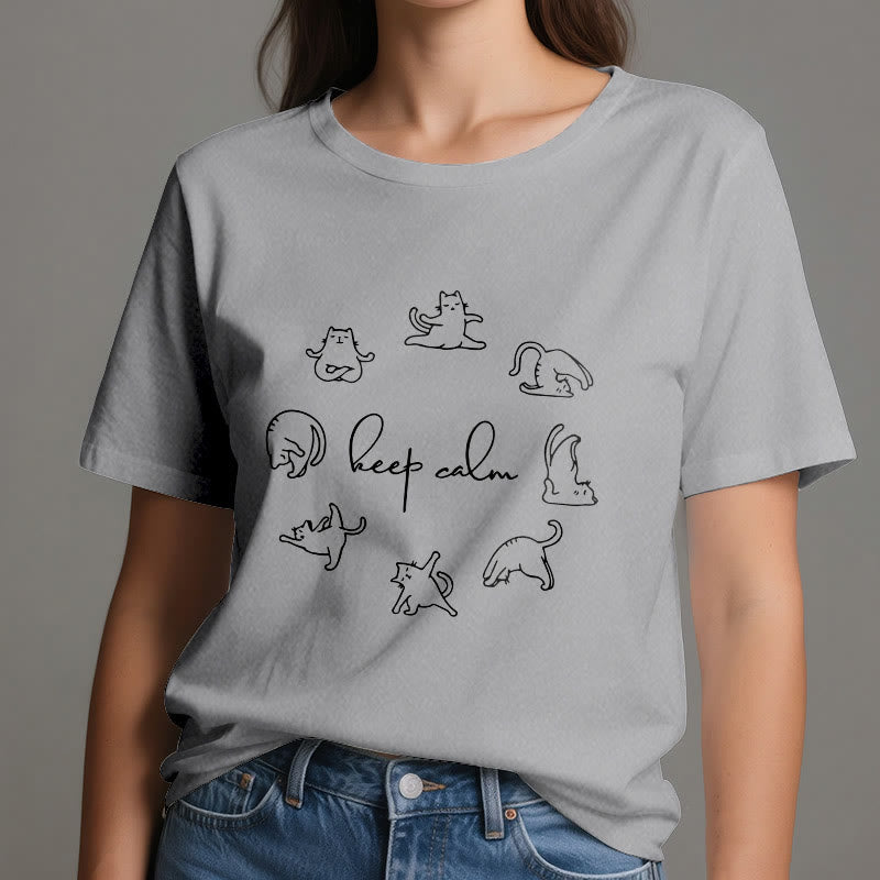 Olivenorma Süßes lustiges Katzen-Yoga-T-Shirt
