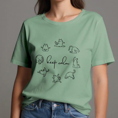 Olivenorma Süßes lustiges Katzen-Yoga-T-Shirt