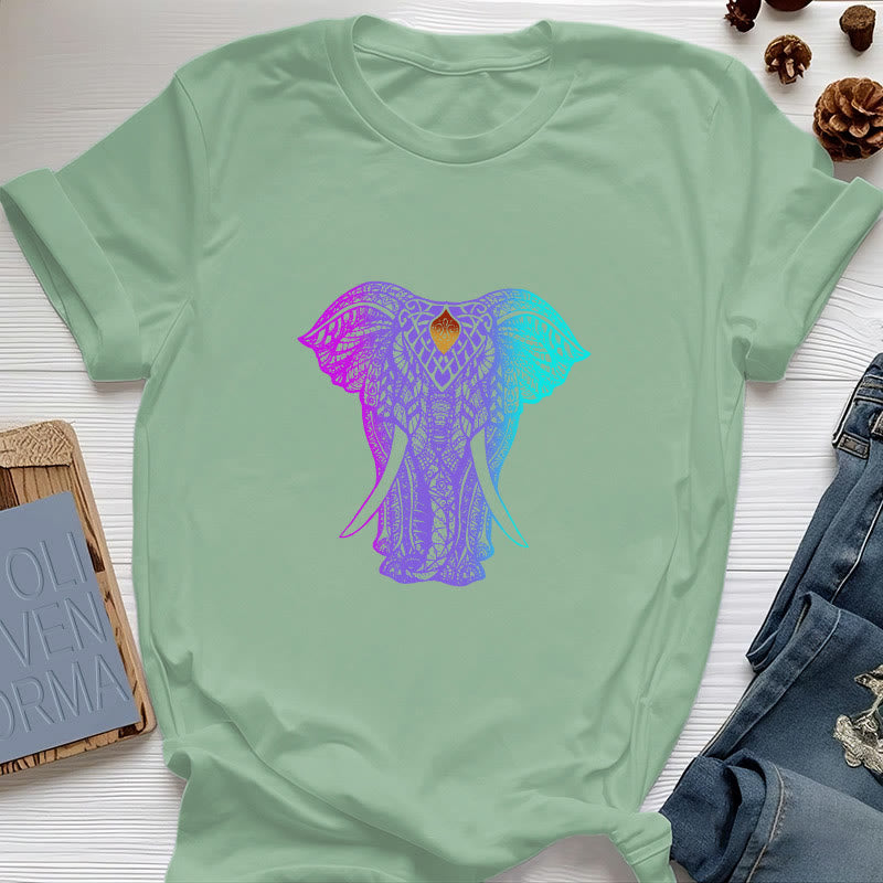 Olivenorma Mandala Elefant Yoga T-Shirt