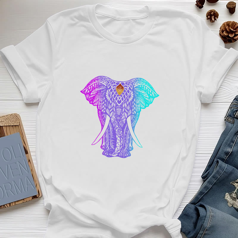 Olivenorma Mandala Elefant Yoga T-Shirt