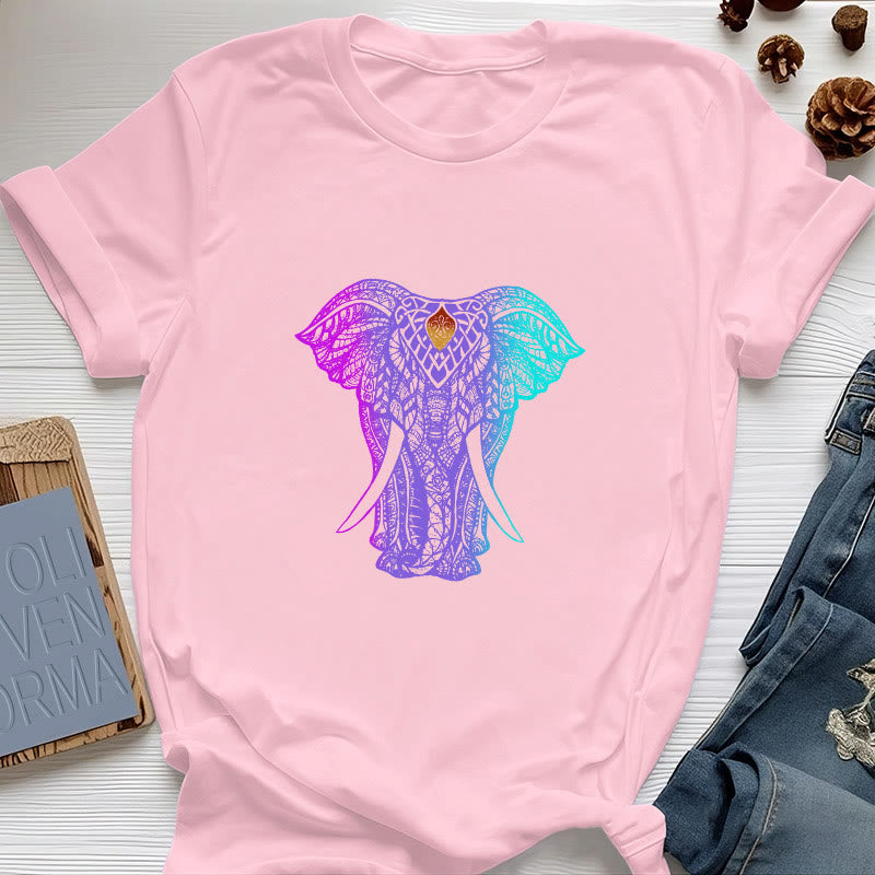 Olivenorma Mandala Elefant Yoga T-Shirt