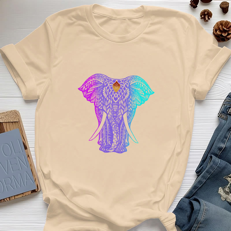 Olivenorma Mandala Elefant Yoga T-Shirt