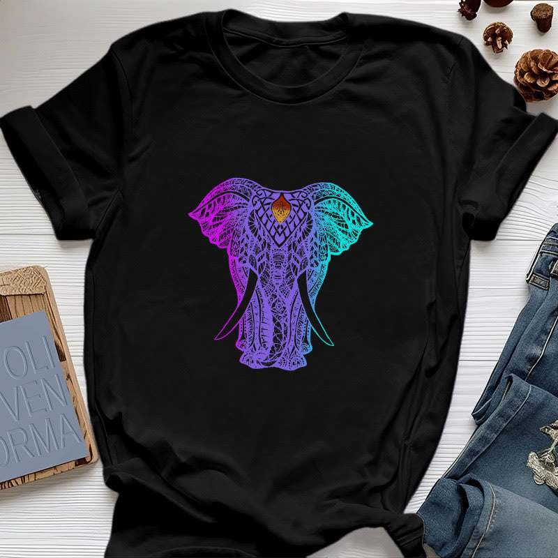 Olivenorma Mandala Elefant Yoga T-Shirt
