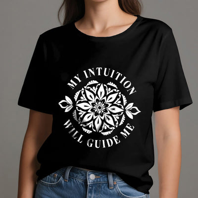 Olivenorma T-Shirt mit Blumenmuster „Meine Intuition wird mich leiten“ - image 9