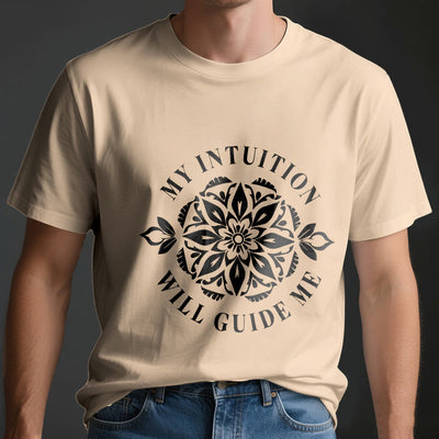 Olivenorma T-Shirt mit Blumenmuster „Meine Intuition wird mich leiten“ - image 4