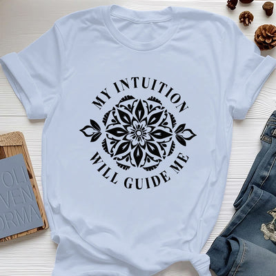 Olivenorma T-Shirt mit Blumenmuster „Meine Intuition wird mich leiten“ - Blau - 2XL - image 12