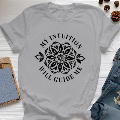 Olivenorma T-Shirt mit Blumenmuster „Meine Intuition wird mich leiten“ - Grau - 2XL - image 10