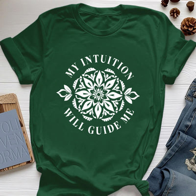 Olivenorma T-Shirt mit Blumenmuster „Meine Intuition wird mich leiten“ - Dunkelgrün - 2XL - image 20