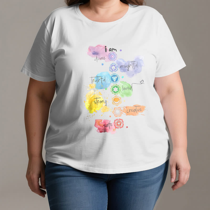 Olivenorma "ICH BIN" 7 Chakra Energie Yoga T-Shirt - image 3