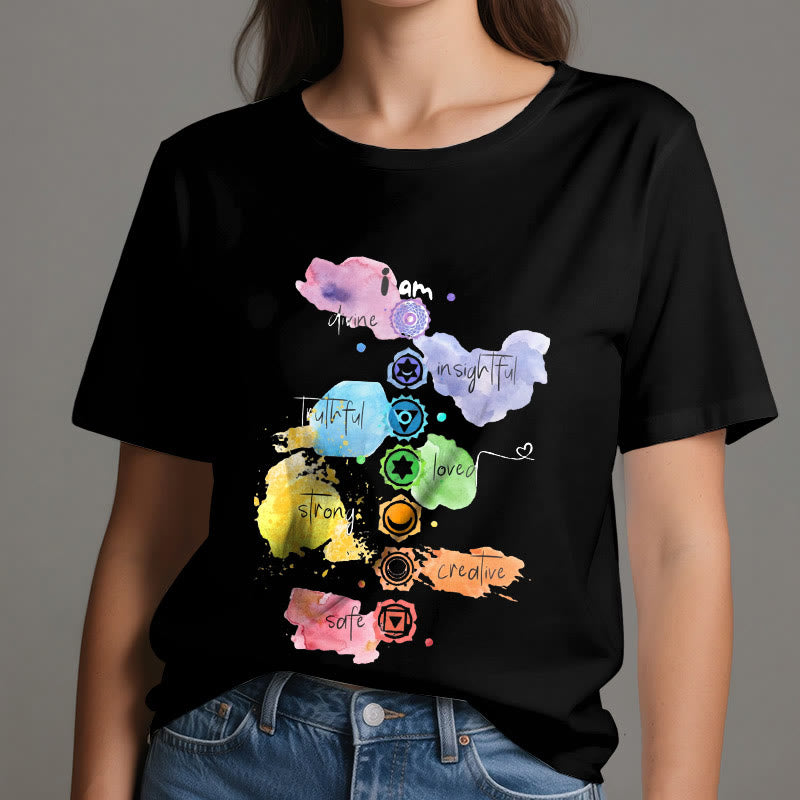Olivenorma "ICH BIN" 7 Chakra Energie Yoga T-Shirt - image 7