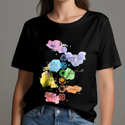 Olivenorma "ICH BIN" 7 Chakra Energie Yoga T-Shirt - image 7