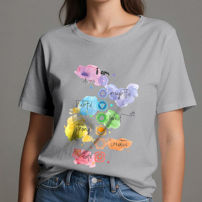Olivenorma "ICH BIN" 7 Chakra Energie Yoga T-Shirt - image 9