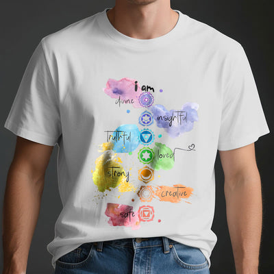 Olivenorma "ICH BIN" 7 Chakra Energie Yoga T-Shirt - image 4