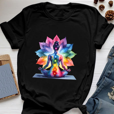 Olivenorma 7 Chakra Meditation Lotus T-Shirt - Schwarz - 2XL - image 6