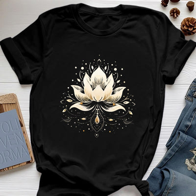 Olivenorma Blühender Lotus T-Shirt aus reiner Baumwolle - Schwarz - 2XL - image 1
