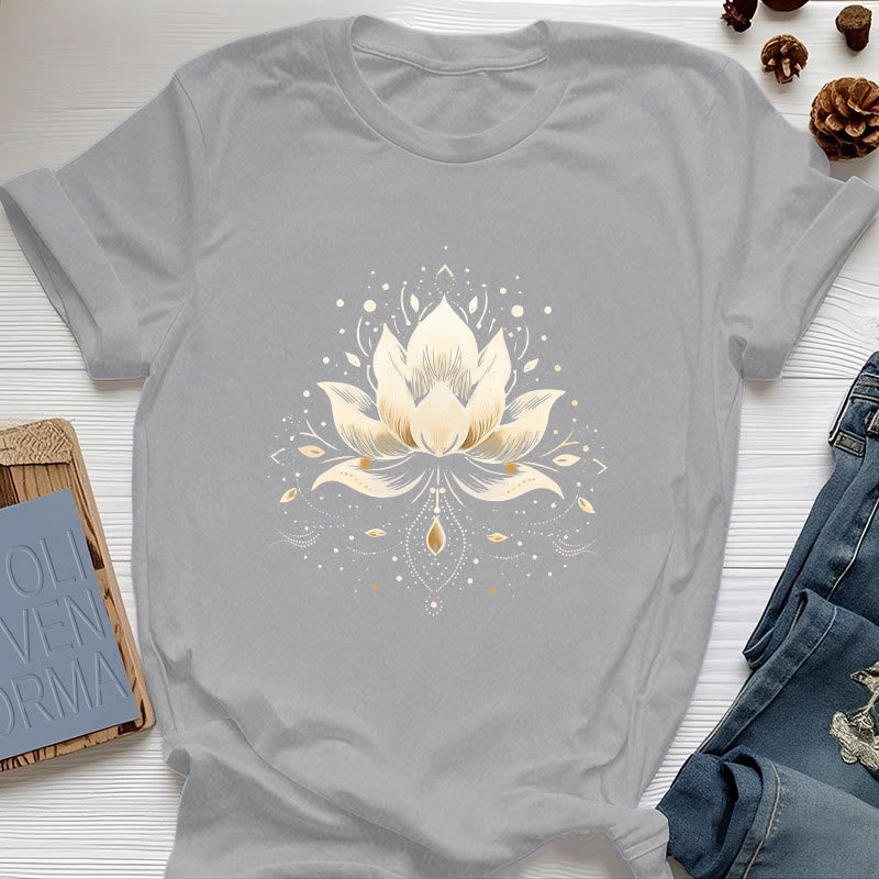 Olivenorma Blühender Lotus T-Shirt aus reiner Baumwolle - Grau - 2XL - image 8