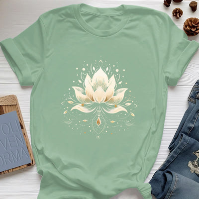 Olivenorma Blühender Lotus T-Shirt aus reiner Baumwolle - Hellgrün - 2XL - image 18