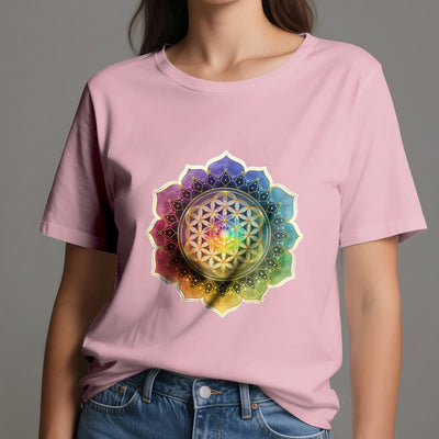 Olivenorma 7 Chakra Medala Blume des Lebens Baumwoll-T-Shirt - image 15