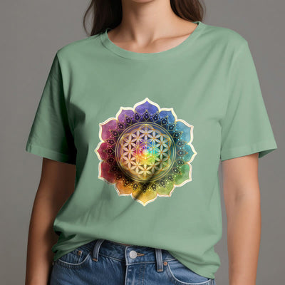 Olivenorma 7 Chakra Medala Blume des Lebens Baumwoll-T-Shirt - image 19